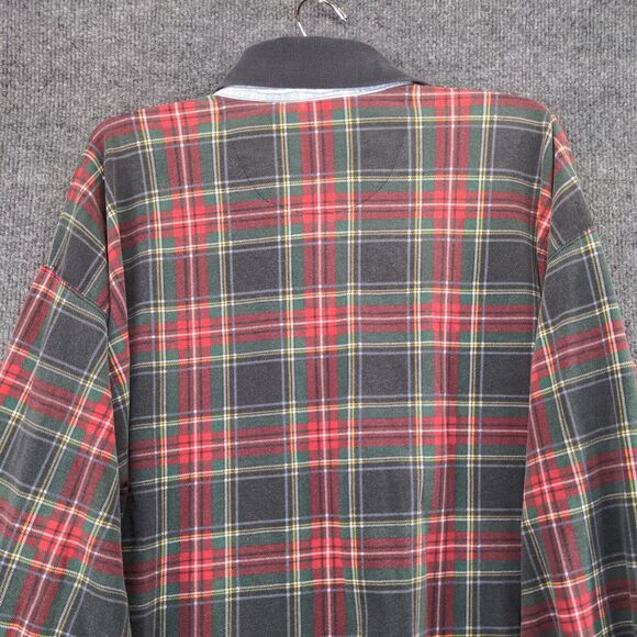 The Disney Store Mens Mickey Mouse Polo Shirt Red Plaid XXL Long Sleeve Cotton - Picture 6 of 13